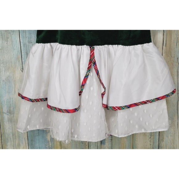 Vintage Bonnie Jean Green Velvet Layered Dress Size 4 Toddler - Picture 5 of 12